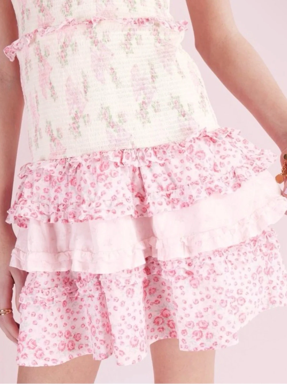 LoveShackFancy x Target Girls' Evie Blooming Bows Smocked Tiered Ruffle Dress
